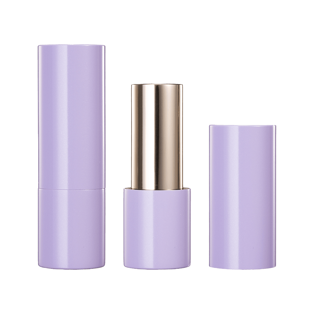 Envase de pintalabios liso de metal cilíndrico